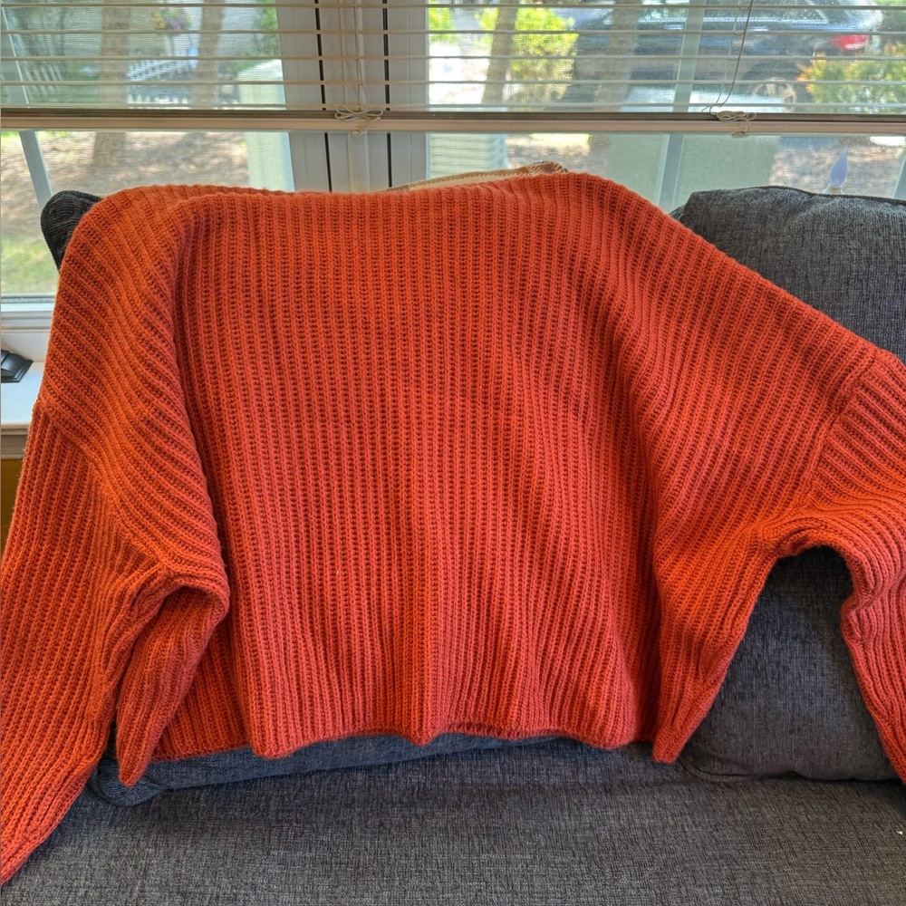Urban Heritage Bold Orange Crew Neck Sweater